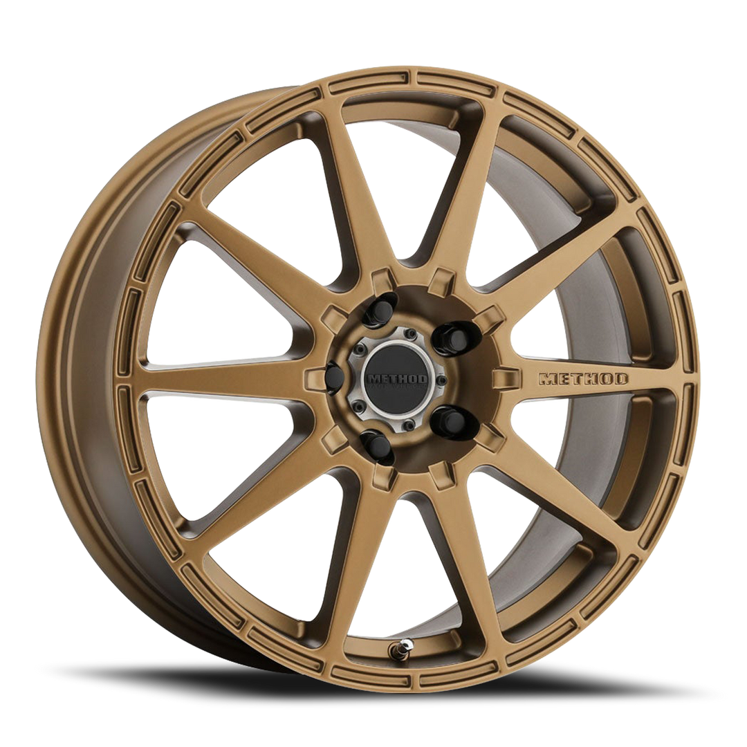 Aluminum Wheels 17x8 Rally MR501 Bolt Pattern 5 On 114.3 Offset 42 Lip Size 0 Method Bronze BRZ 1 Piece Center Cap Method MR50178012942-2