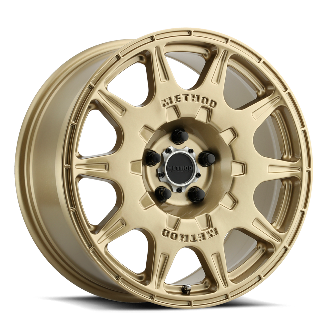 Aluminum Wheels 17x8 Rally MR502 Bolt Pattern 5 On 114.3 Offset 38 Lip Size 0 Gold GD Method MR50278012138-2