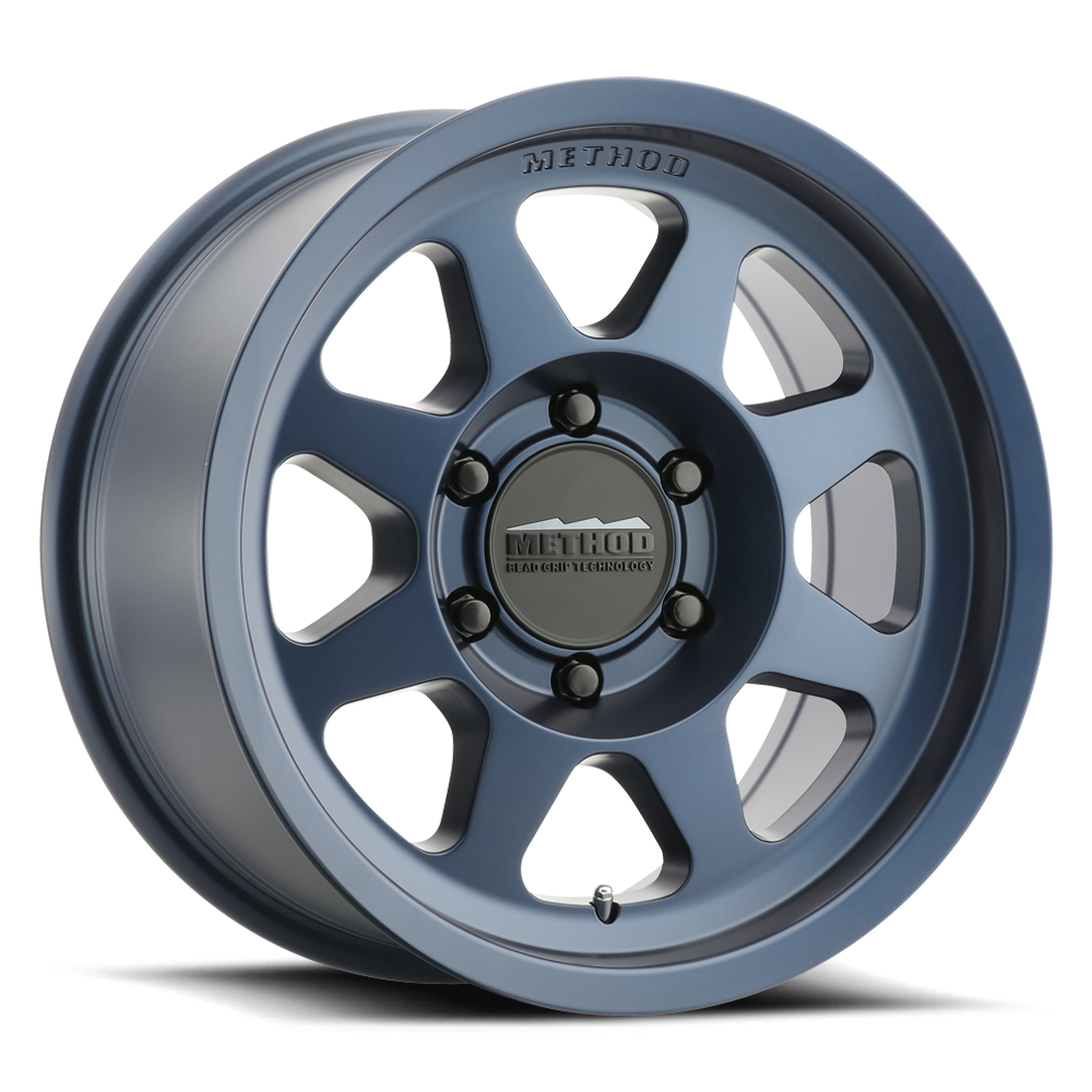 Aluminum Wheels 15x7 Bead Grip MR701 Bolt Pattern 5 On 100 Offset 15 Lip Size 0.91 Bahia Blue BL Method MR70157051615