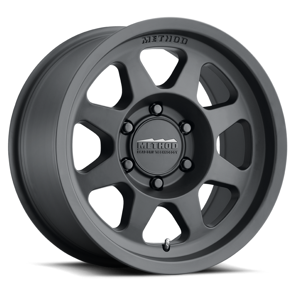 Aluminum Wheels 16x6.5 Bead Grip MR701 Bolt Pattern 6 On 180 Offset 90 Lip Size 0 Matte Black MB Method MR70166568590