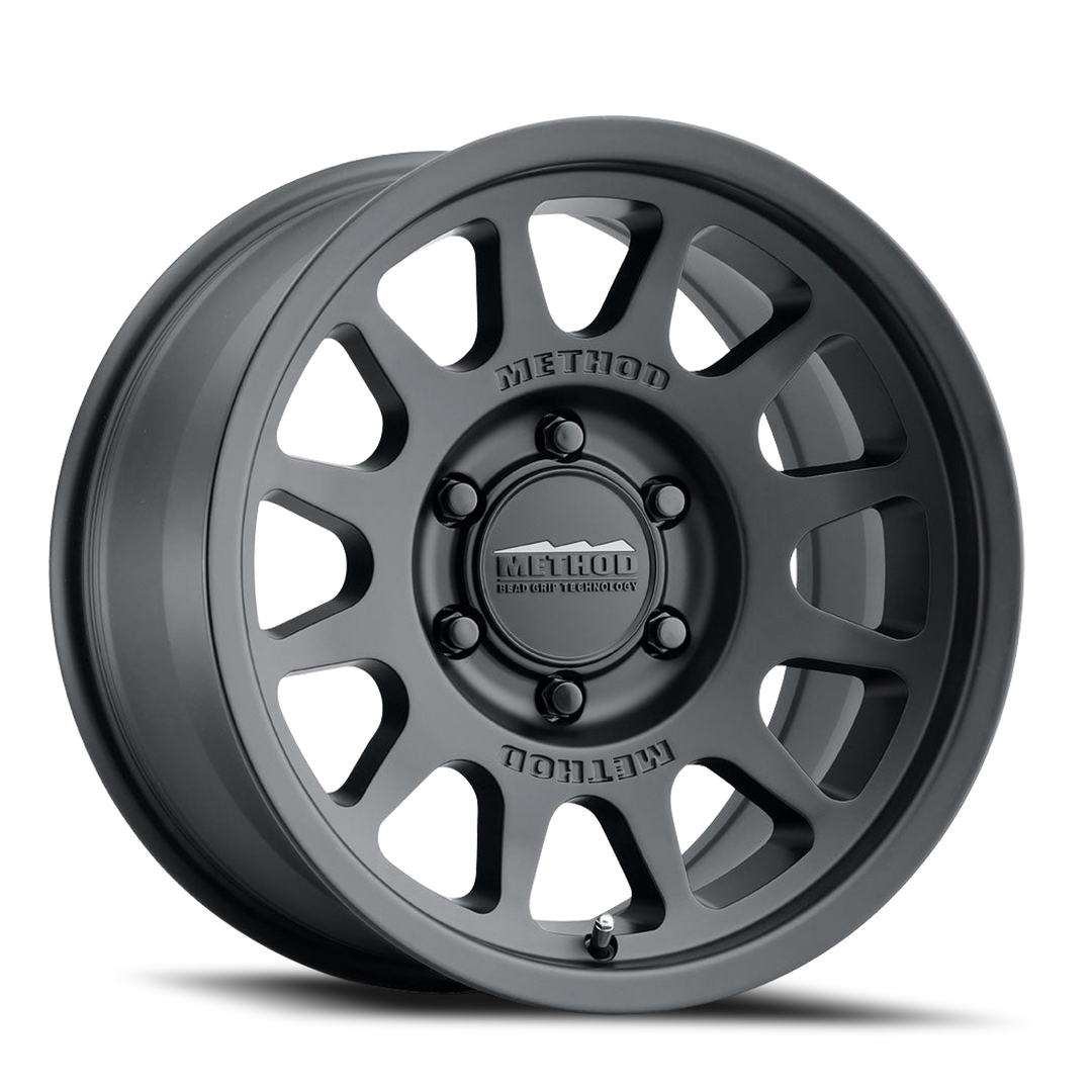 Aluminum Wheels 16x6.5 Bead Grip MR703 Bolt Pattern 6 On 180 Offset 90 Lip Size 0 Matte Black MB Method MR70366568590