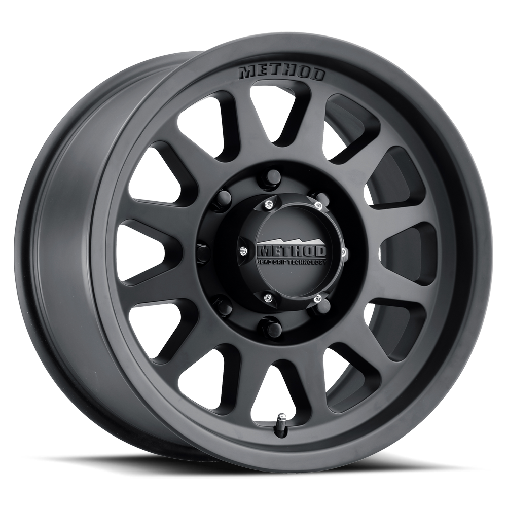 Aluminum Wheels 17x9 Bead Grip MR704 Bolt Pattern 8 On 165.1 Offset 18 Lip Size 1.77 Matte Black MB Method MR70479080518H