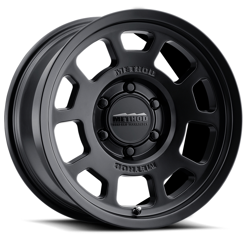 Aluminum Wheels 17x8.5 Bead Grip MR705 Bolt Pattern 6 On 135 Offset 0 Lip Size 1.22 Matte Black MB Method MR70578516500