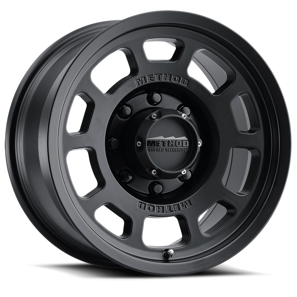 Aluminum Wheels 17x8.5 Bead Grip MR705 Bolt Pattern 8 On 165.1 Offset 0 Lip Size 1.22 Matte Black MB Method MR70578580500