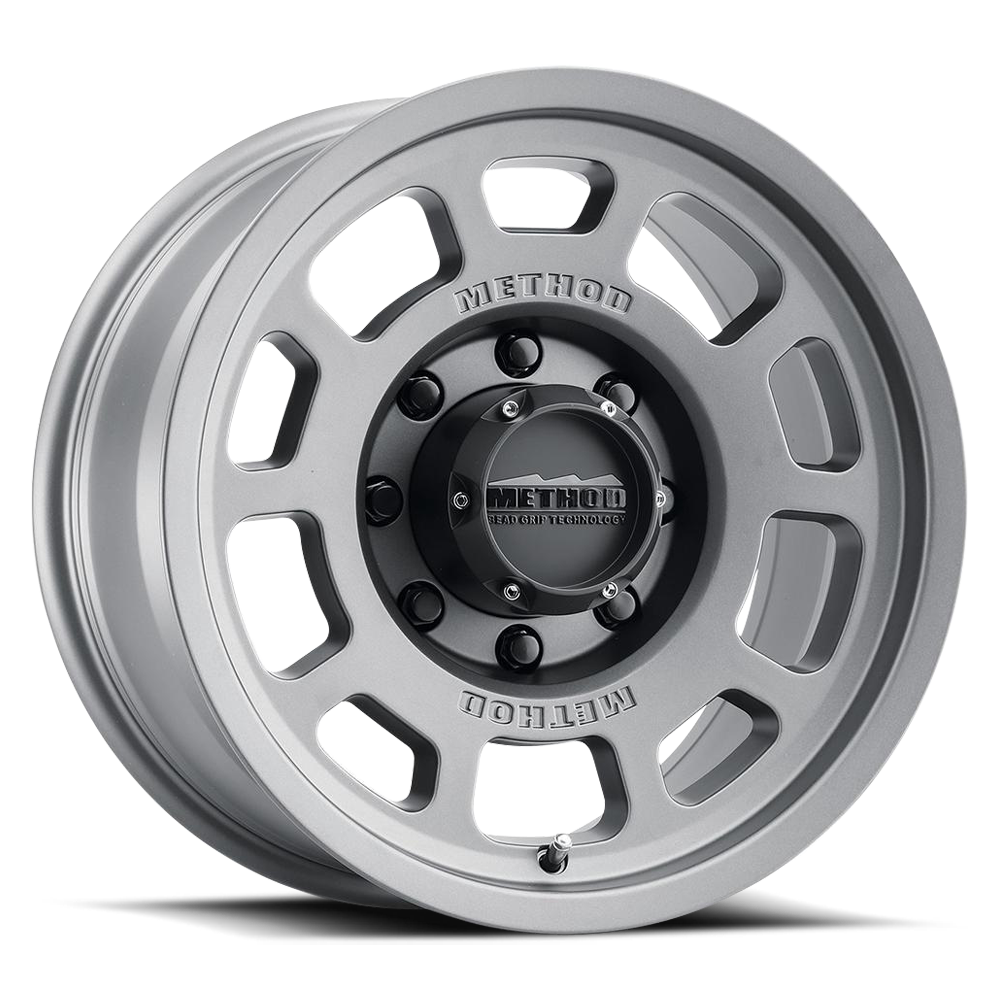 Aluminum Wheels 17x8.5 Bead Grip MR705 Bolt Pattern 8 On 165.1 Offset 0 Lip Size 1.22 Titanium SL Method MR70578580800