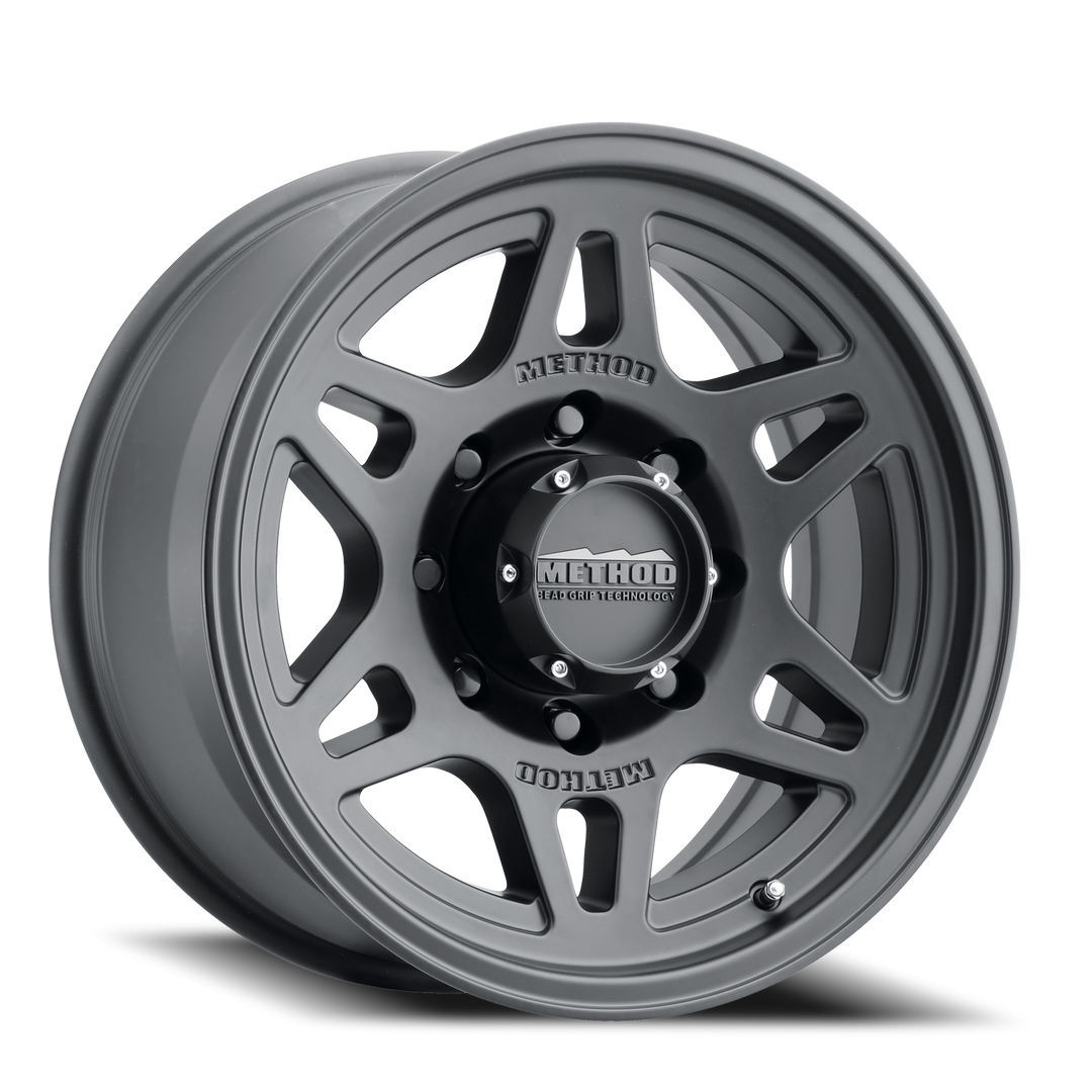 Aluminum Wheels 17x8.5 Bead Grip MR706 Bolt Pattern 8 On 165.1 Offset 0 Black BK Method MR70678580500