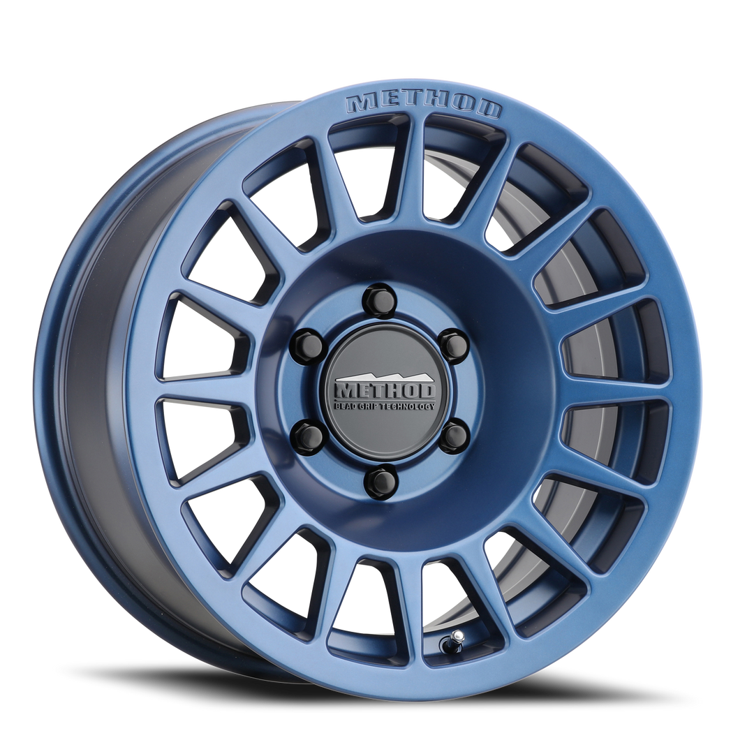 Aluminum Wheels 17x7.5 Bead Grip MR707 Bolt Pattern 6 On 130 Offset 50 Lip Size 0 Bahia Blue BL Method MR70777563650