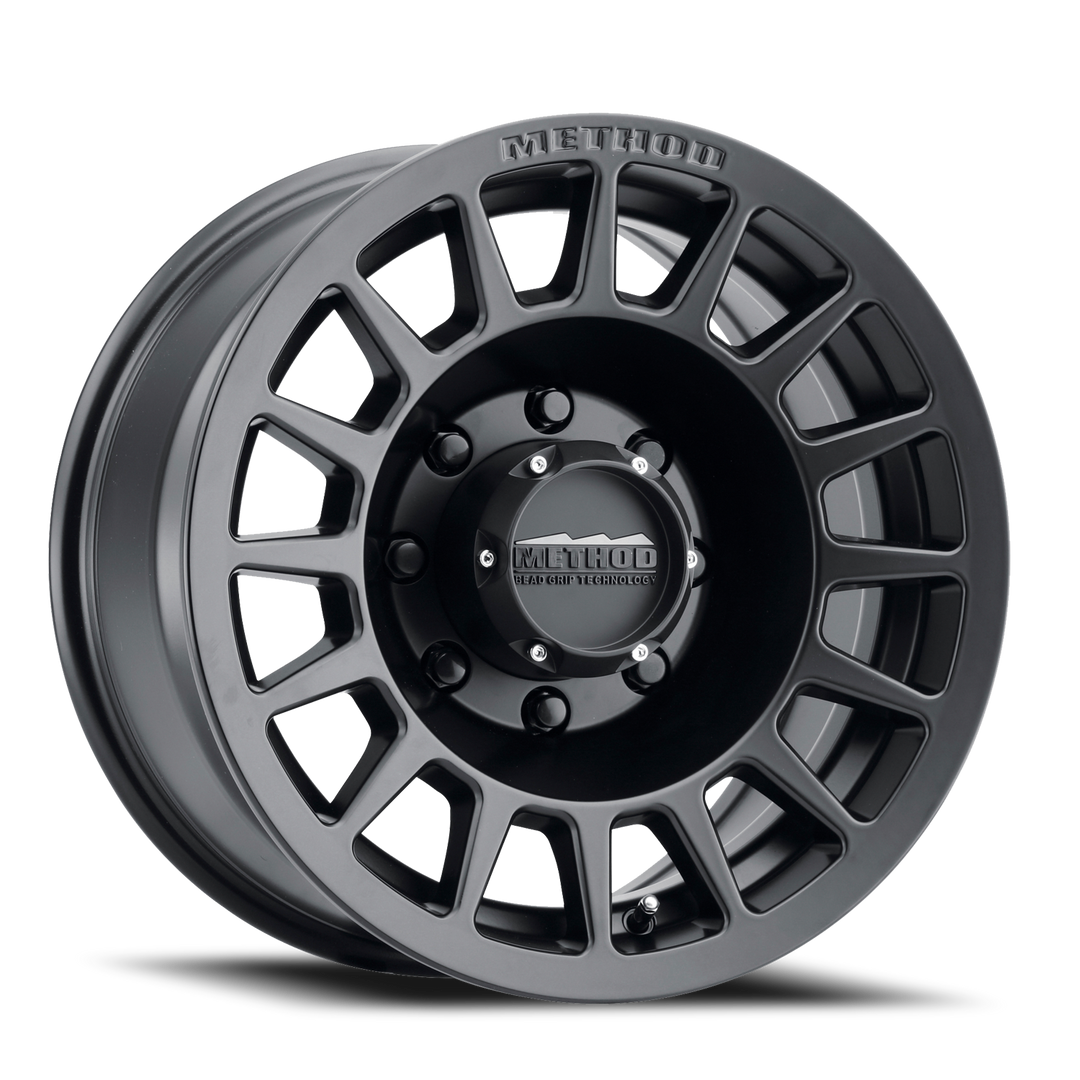 Aluminum Wheels 17x8.5 Bead Grip MR707 Bolt Pattern 8 On 165.1 Offset 0 Lip Size 0 Matte Black MB Method MR70778580500