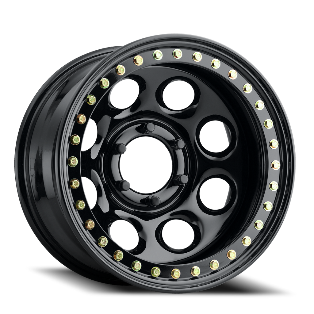 Aluminum Wheels 17x9.5 Rock 8 RT81 Gloss Black Beadlock Offset 5 on 127 Bolt Pattern 107.95 Bore Raceline RT8179550