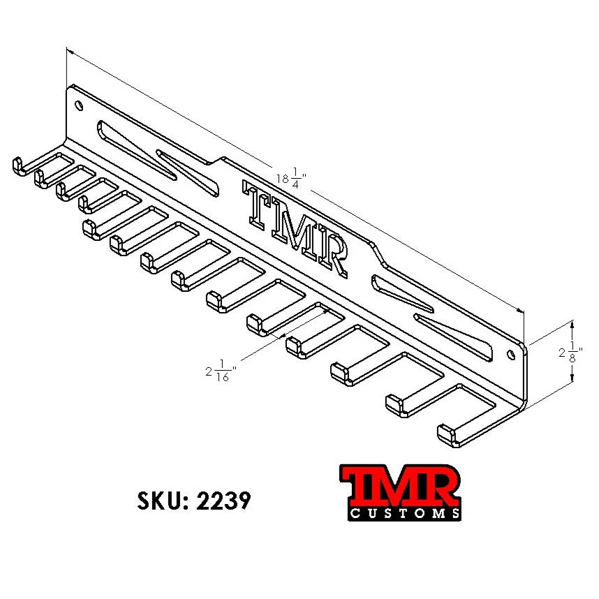 TMR 14 Piece Wrench Organizer Rack