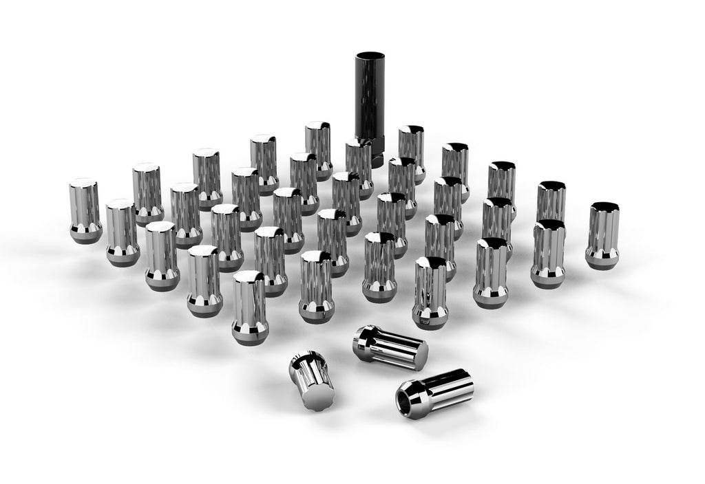 Jeep JK Spline Drive Lug Nut Kit 9/16 Inchx18 Chrome 36 pcs 07-18 Wrangler JK TeraFlex 1050916