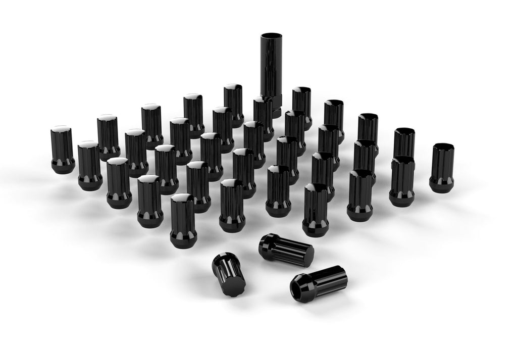 Jeep JK Spline Drive Lug Nut Kit 9/16 Inchx18 Black 36 pcs 07-18 Wrangler JK TeraFlex 1051916