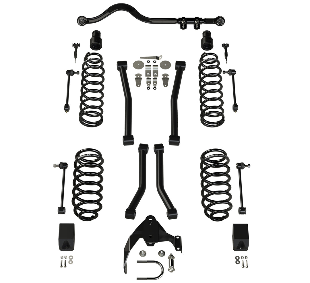 Jeep JK 2 Door 3 Inch Lift Suspension System w/ 4 Sport Flexarms and Track Bar No Shocks 07-18 Wrangler JK TeraFlex 1156223