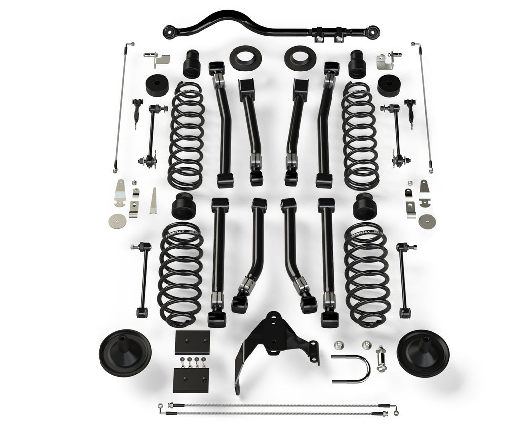 Jeep JK 2- Door 4 Inch Lift Suspension System w/ 8 Alpine Flexarms and Track Bar No Shocks TeraFlex 1156403