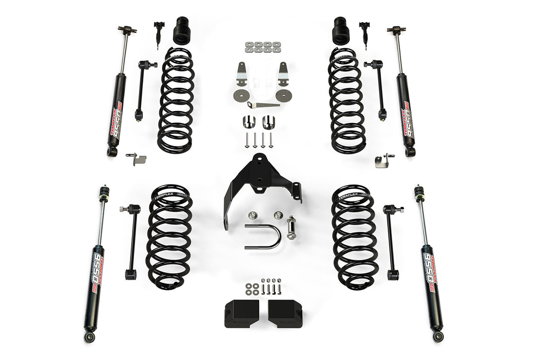 Jeep JKU 4 Door Base 3 Inch Lift Kit w/ 9550 VSS Shocks 07-18 Wrangler JKU TeraFlex 1251200