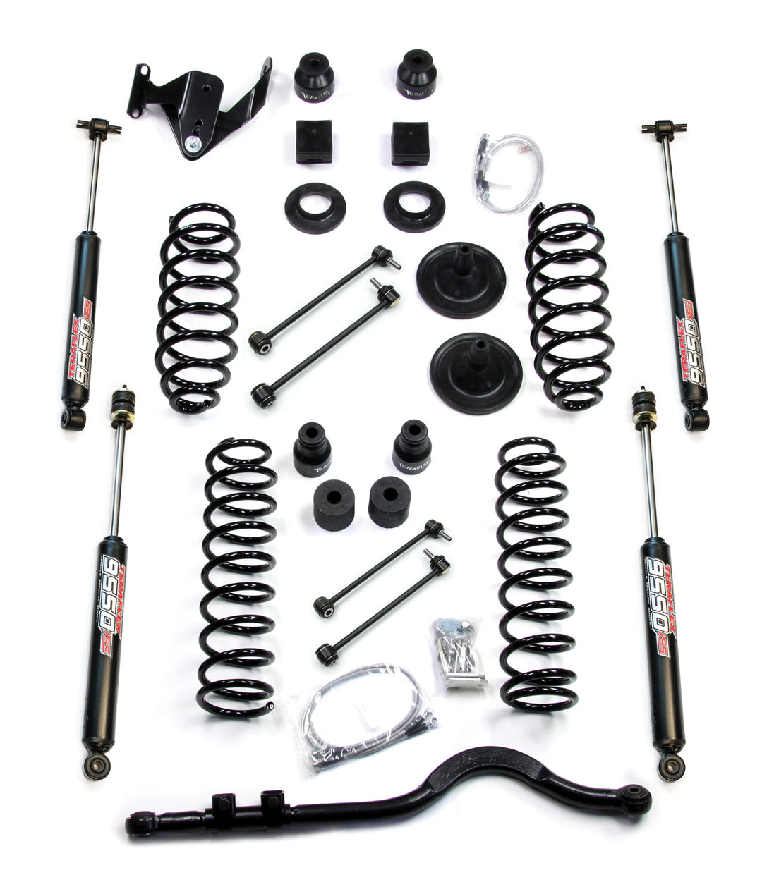 Jeep JKU 4 Door 4 Inch Lift Kit w/ 9550 Shocks and Track Bar 07-18 Wrangler JKU TeraFlex 1251400