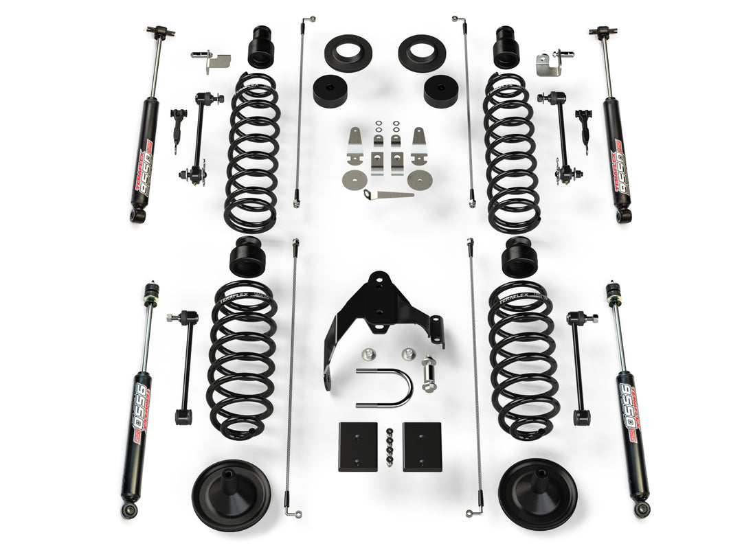 Jeep JK 2 Door Base 4 Inch Lift Kit w/ 9550 VSS Shocks 07-18 Wrangler JK TeraFlex 1251421