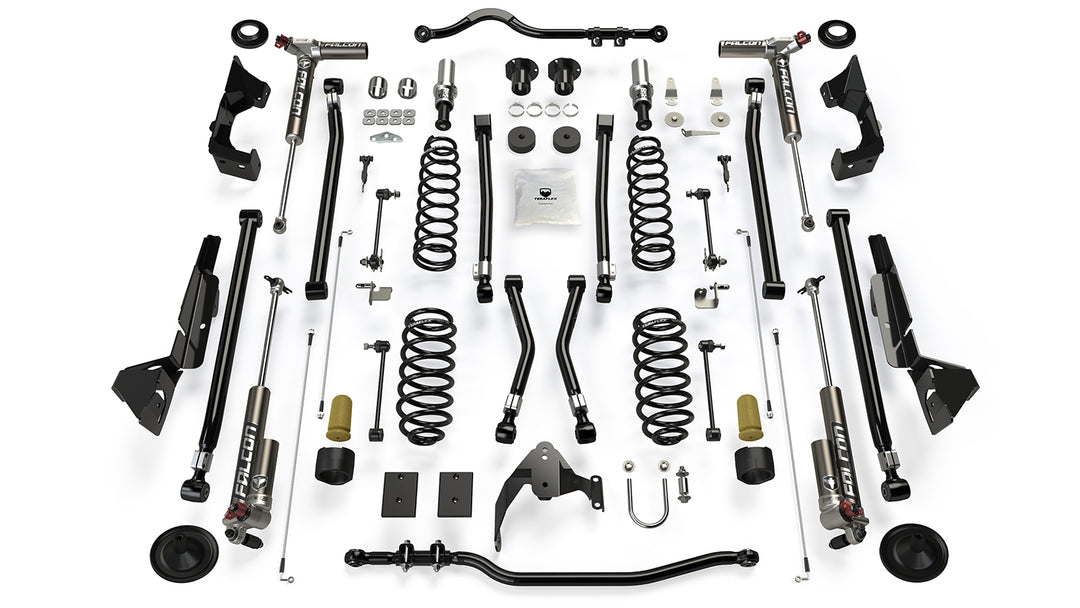 Jeep JK Long Arm Suspension 4 Inch Alpine RT4 System and Falcon 3.3 Fast Adjust For 07-18 Wrangler JK 4 Door TeraFlex 1334033