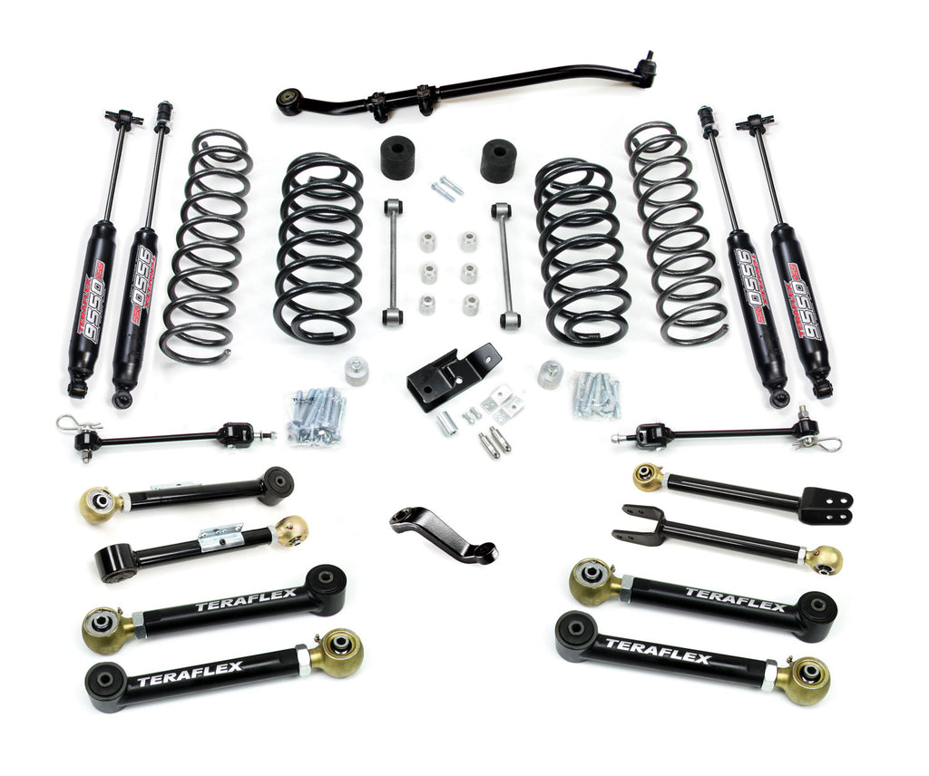 Jeep TJ 4 Inch Suspension System w/ 8 Flexarms and 9550 Shocks 97-06 Wrangler TJ TeraFlex 1456452