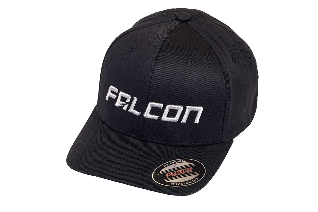 Falcon Shocks FlexFit Curved Visor Hat Black/Silver Small/Medium Teraflex 93-03-02-001