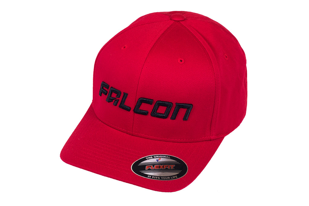 Falcon Shocks FlexFit Curved Visor Hat Red/Black Small/Medium Teraflex 93-03-02-003
