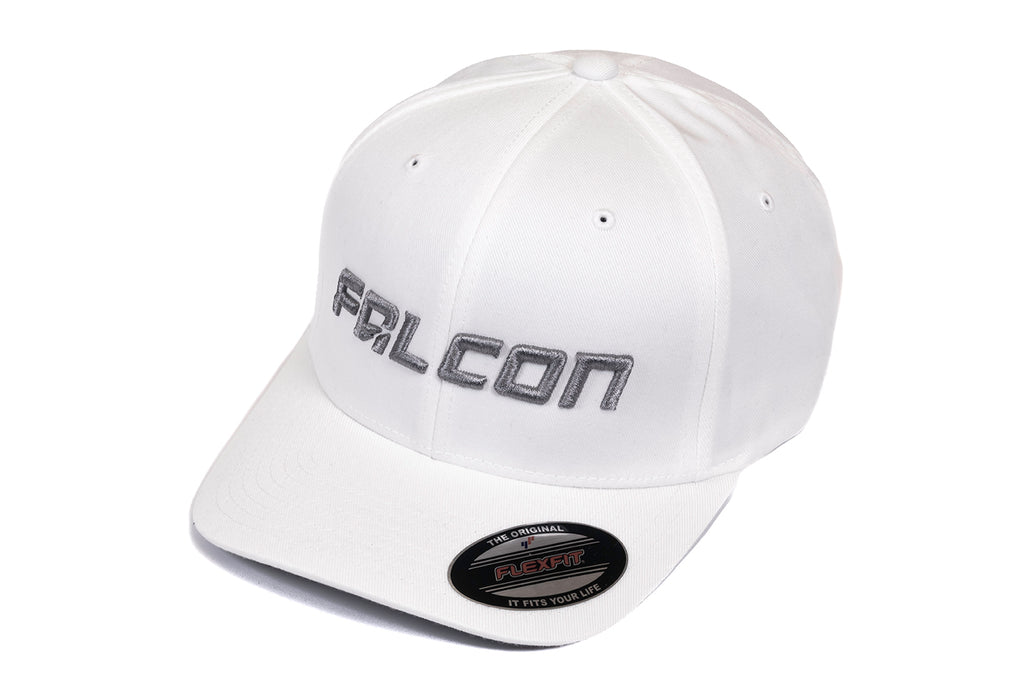 Falcon Shocks FlexFit Curved Visor Hat White/Silver Small/Medium Teraflex 93-03-02-005