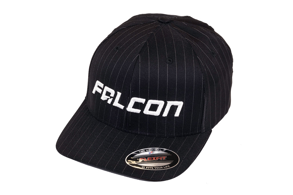 Falcon Shocks FlexFit Pinstripe Curved Visor Hat Black/White Small/Medium Teraflex 93-04-02-010