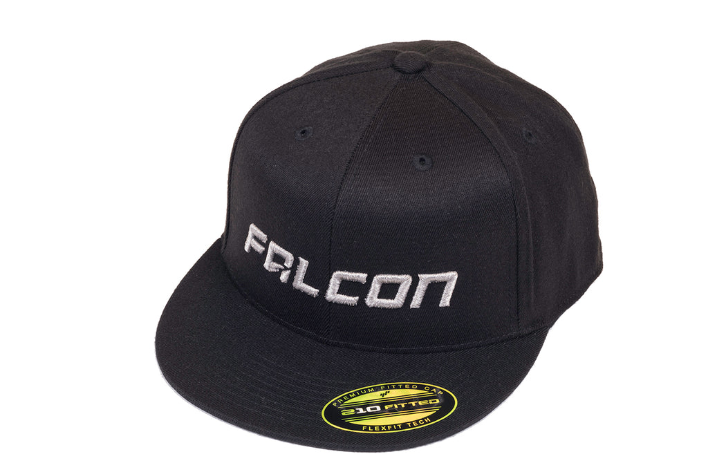 Falcon Shocks FlexFit Flat Visor Hat Black/Silver Small/Medium Teraflex 93-06-02-001