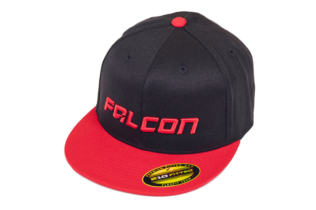 Falcon Shocks FlexFit 2-Tone Flat Visor Hat Black/Red Small/Medium Teraflex 93-07-02-011