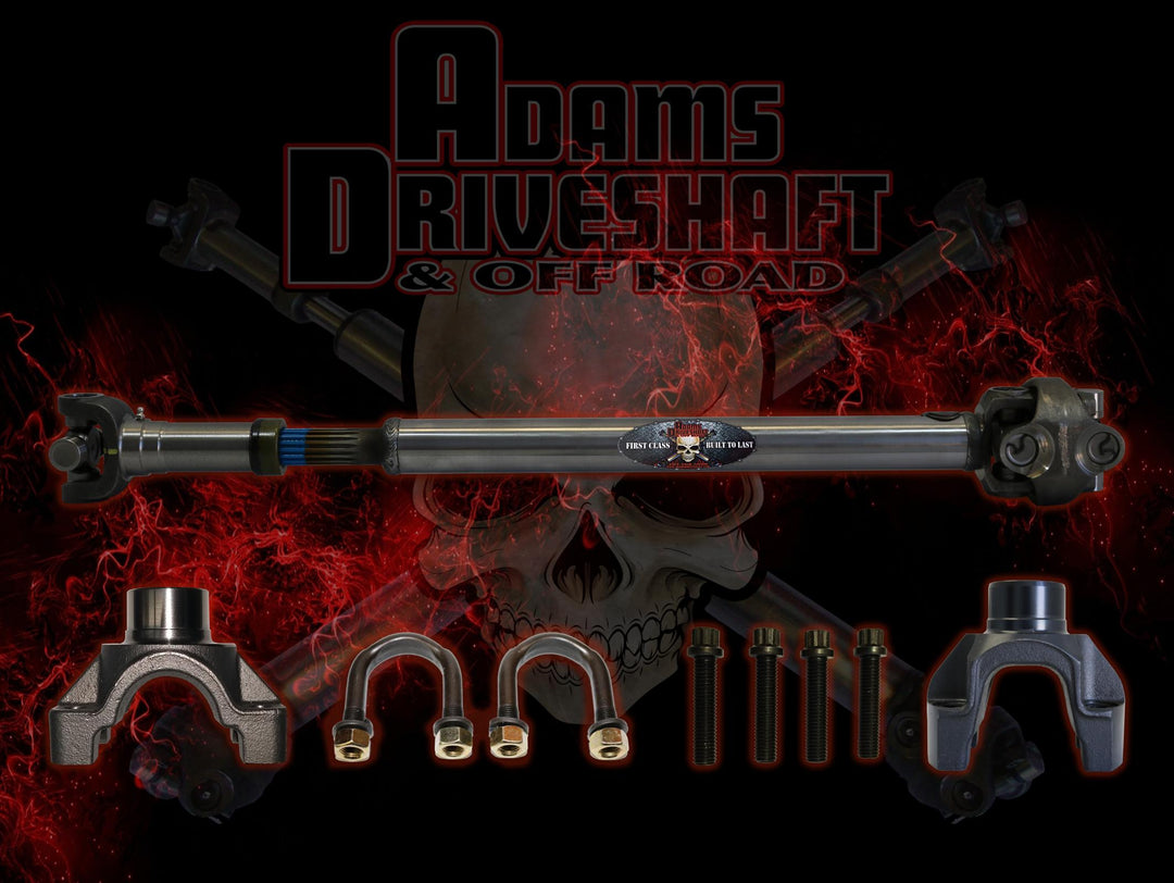 Adams Driveshaft LJ Front 1350 Half Round CV Driveshaft Extreme Duty Series Solid U-Joint  ASDLJ-1350CVF-S