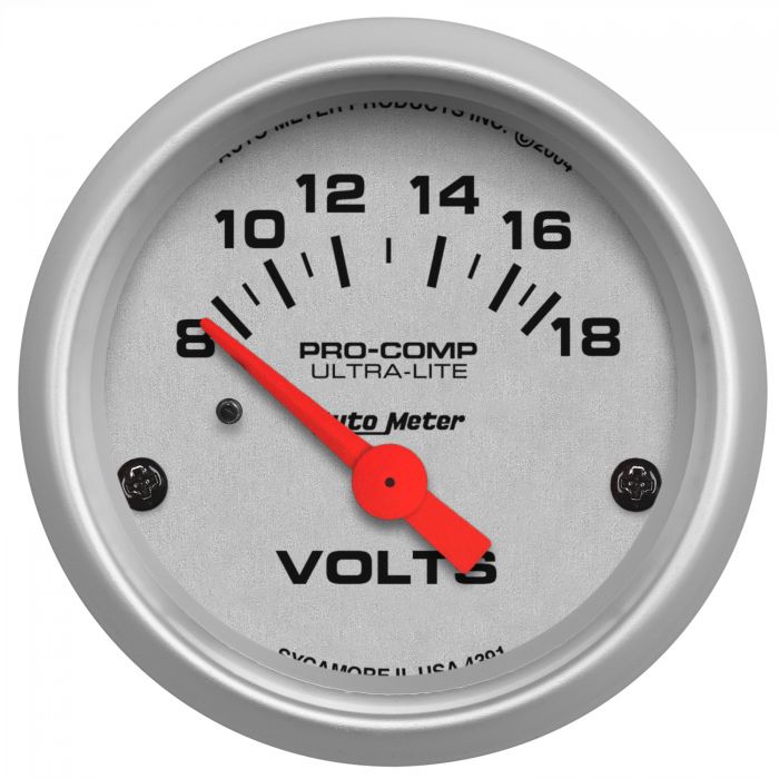 AutoMeter 2-1/16" VOLTMETER, 8-18V, AIR-CORE, ULTRA-LITE 4391 - Skinny Pedal Racing