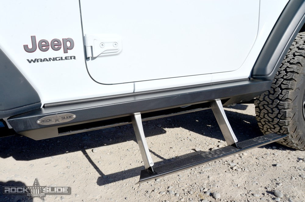 Jeep JL Side Step Sliders For 18-Pres Wrangler JL 2 Door Models Set Rock Slide Engineering BD-SS-300-JL2