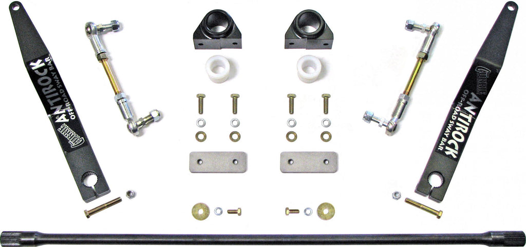 Antirock Sway Bar Kit 87-01 Cherokee XJ 86-92 Comanche MJ Front Bolt-On Aluminum Mounts 17 Inch Steel Arms RockJock 4x4 CE-9900XJF