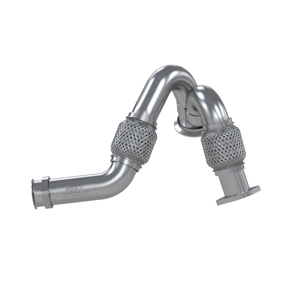 Turbo Exhaust Up-Pipe Dual For 03-07 Ford 6.0L Powerstroke Aluminized Steel Carb EO Num. D-763-3 For 03-07 Ford 6.0L Powerstroke MBRP FAL2313