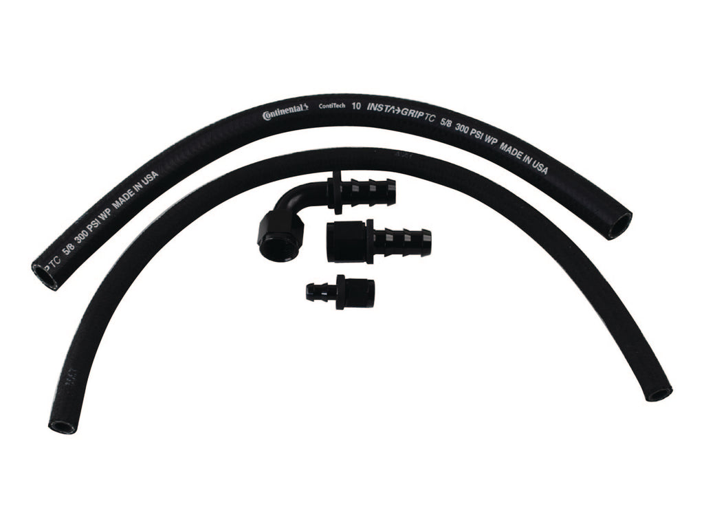 Hose Kit for PSC Remote Reservoir Installation #6 JIC RTN #10 JIC Feed Black Fittings PSC Performance Steering Components HK2100-6-10-BB
