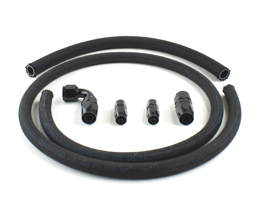 Hose Kit for PSC Remote Reservoir with Hydroboost Installation 2X #6 JIC RTN #10 JIC Feed Black Fittings PSC Performance Steering Components HK2110-6-10-BB