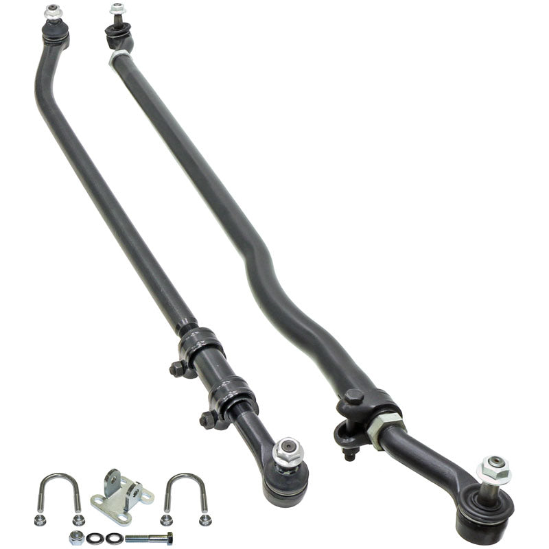 Currectlync Steering System 07-18 Wrangler JK Bolt-On Includes 1 1/2 Inch Diameter Tie Rod/Forged Drag Link HD Steering Stabilizer Shock Mounting Kit RockJock 4x4 JK-9704