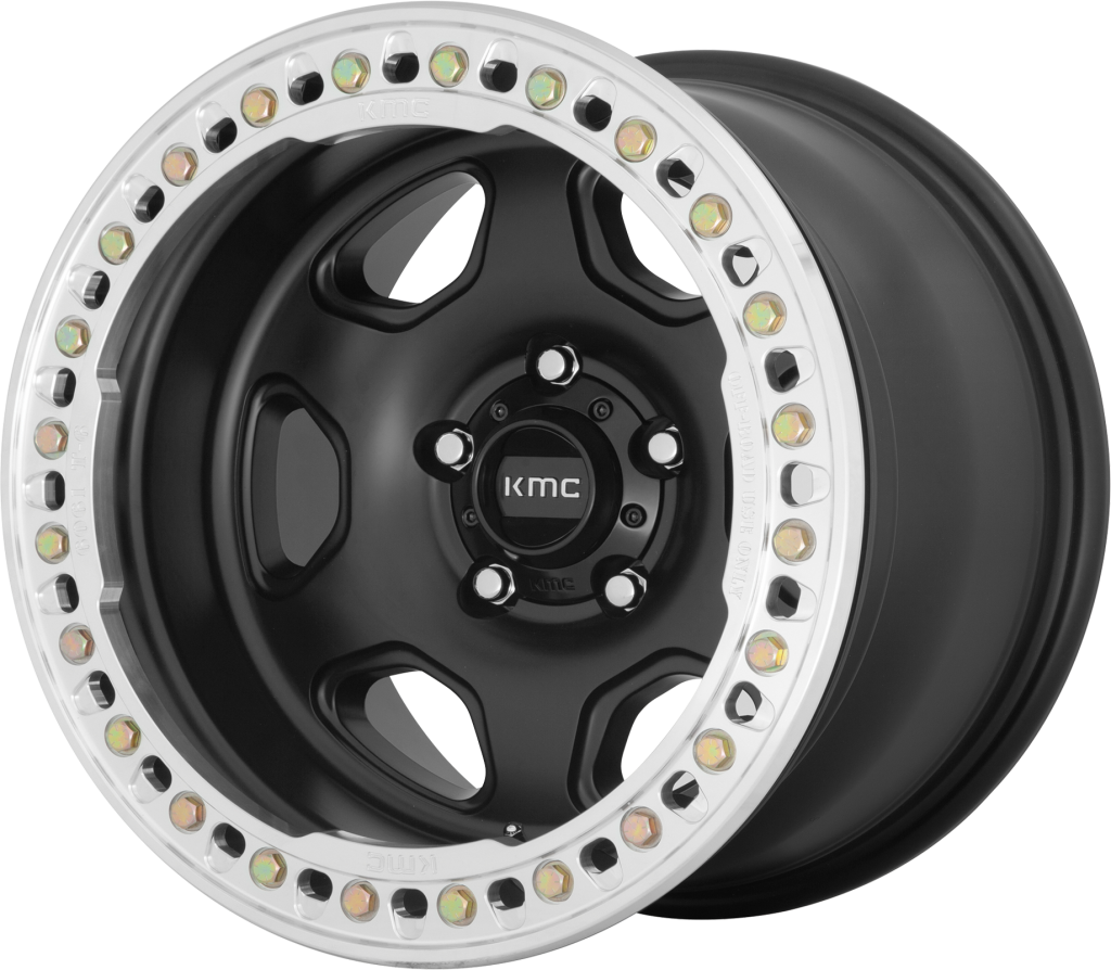 KMC KM235 Grenade Crawl Wheel, 20x10 with 6 on 5.5 Bolt Pattern - Black / Machined - KM23521060748N - Skinny Pedal Racing