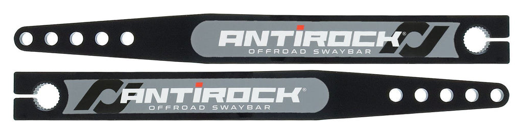 Antirock Fabricated Steel Sway Bar Arms 97-06 Wrangler TJ and LJ Unlimited/XJ/MJ 18 Inch Long OAL 16.195 Inch C-C 5 Holes Includes Stickers Pair RockJock 4x4 RJ-202007-103