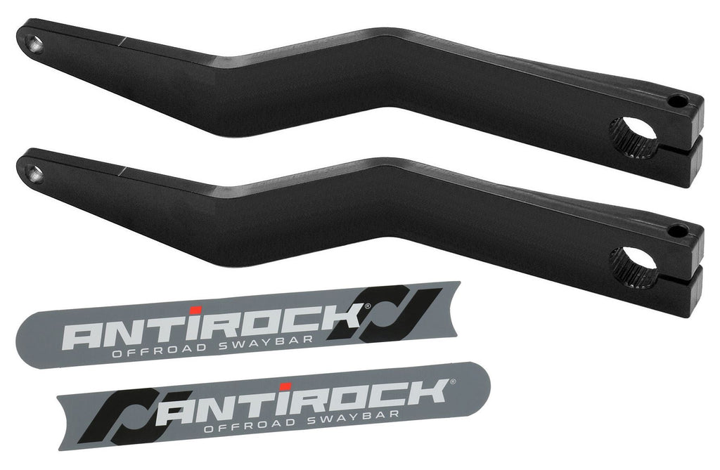 Antirock Fabricated Steel Sway Bar Arms Bent Style Jeep JL, JT, JK front and TJ 15 Inch Long OAL 12.5 Inch C-C 2.5 Inch Offset Bend Includes Stickers Pair RockJock 4x4 RJ-202008-101