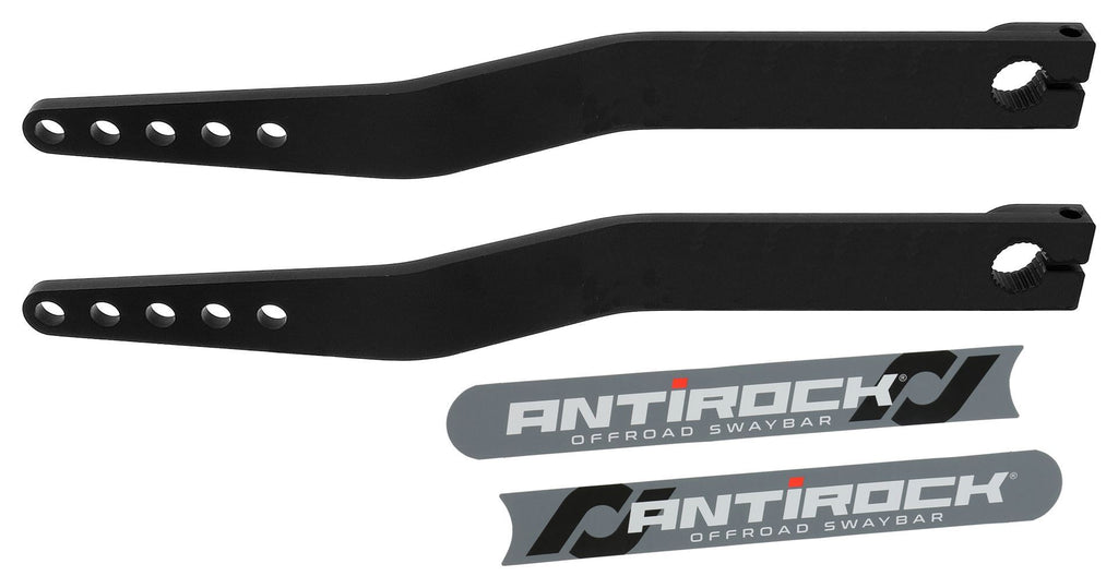 Antirock Fabricated Steel Sway Bar Arms Bent Style 19.25 Inch Long OAL 17.95 Inch C-C 1.7 Inch Offset Bend 5 Holes Includes Stickers Pair RockJock 4x4 RJ-202009-101