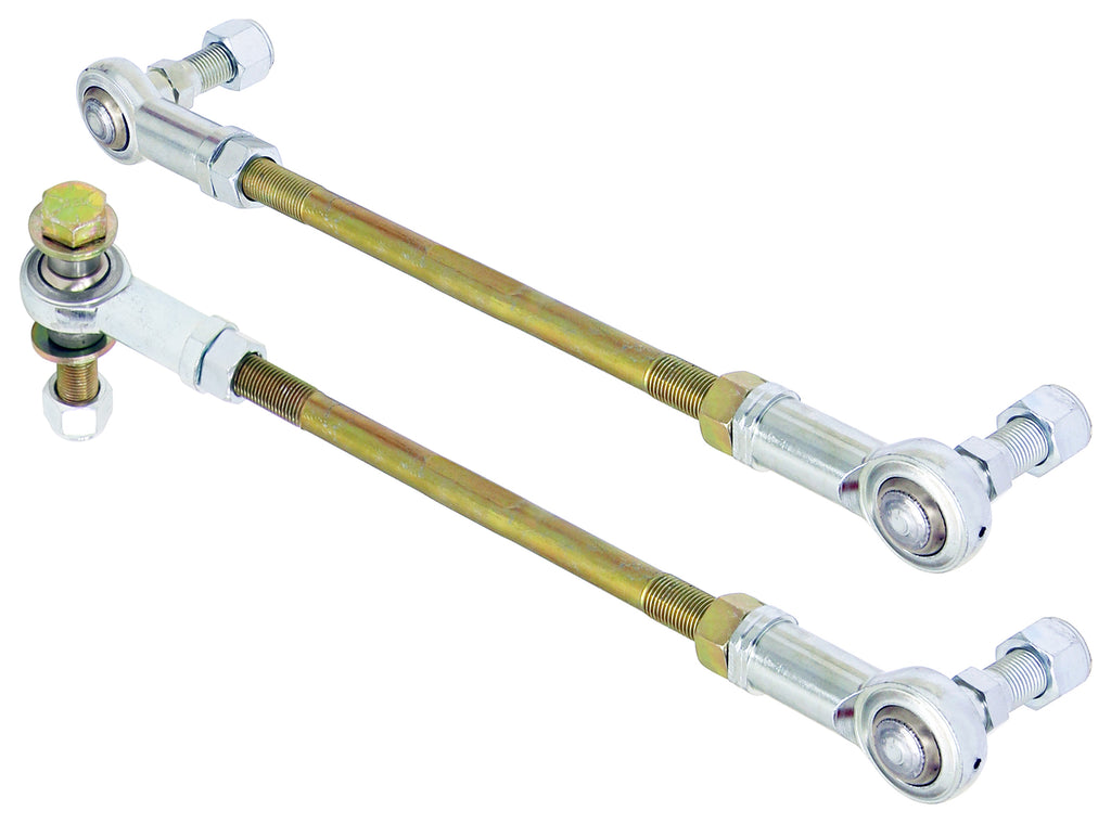 Adjustable Sway Bar End Link Kit for JL/JT Front (8 1/2 Inch Long Rods w/ heim joints and Jam Nuts pair) RockJock 4X4 RJ-243100-101