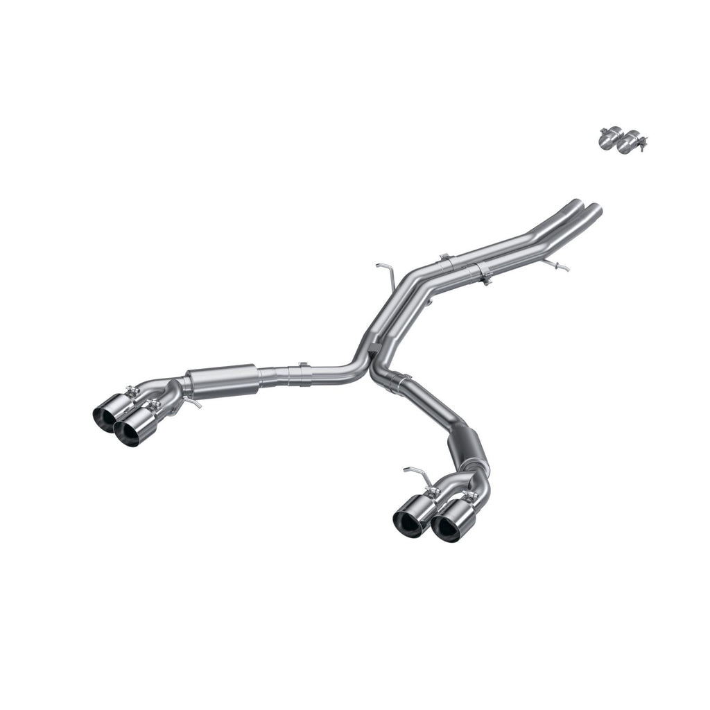 T304 Stainless Steel 2.5 Inch Resonator Back Dual Rear Quad Tips 18-23 Audi S5 Coupe/S4 Sedan MBRP S4607304