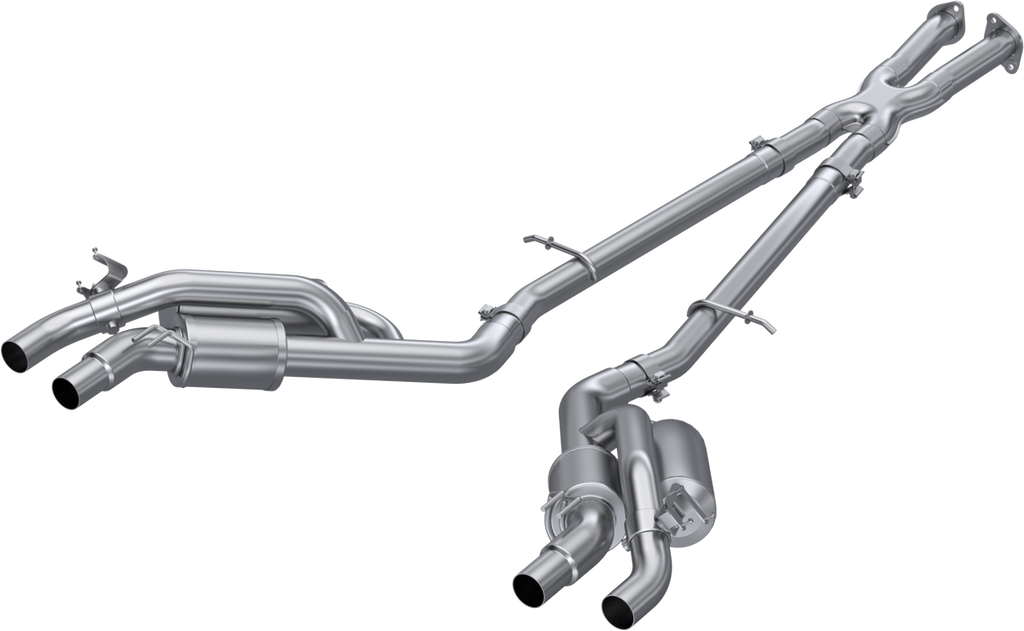 2022-2023 Kia Stinger 3.3L AWD/RWD 2.5 Inch Cat-Back Dual Split Rear Quad Outlet T304 Stainless Steel Active Exhaust MBRP S4708304