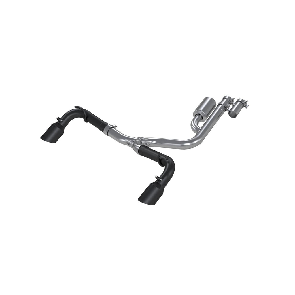 21-22 Ford Bronco Sport 1.5L/ 2.0L EcoBoost Black Coated Aluminized Steel 2.5 Inch Resonator-Back Dual Split Rear Exit MBRP Exhaust System S5207BLK