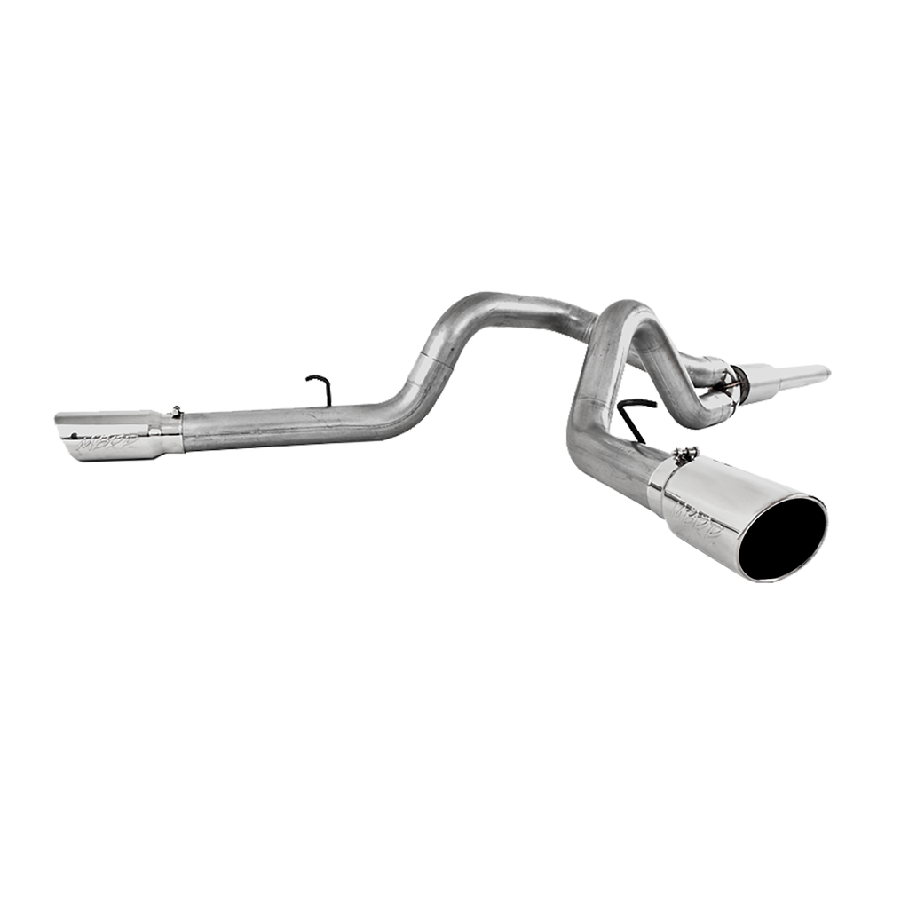 Cat Back Exhaust System 4 Inch Dual Split Side Aluminized Steel For 99-04 Ford F-250/350 V-10 MBRP S5208AL