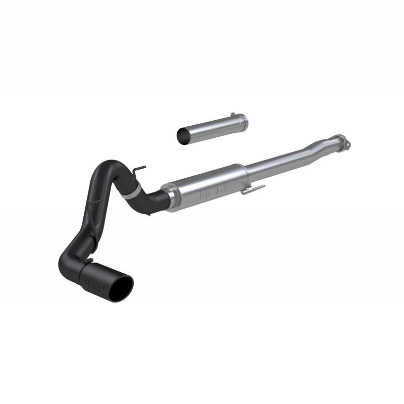 21-23 Ford F-150 4 Inch Cat Back Single Side Race Version Black Coated- Aluminized Steel Exhaust System MBRP S5209BLK