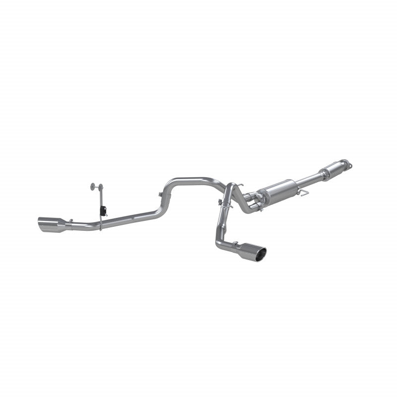 21-Up Ford F-150 T409 Stainless Steel 3 Inch Cat-Back 2.5 Inch Dual Split Side Exhaust System MBRP S5213409