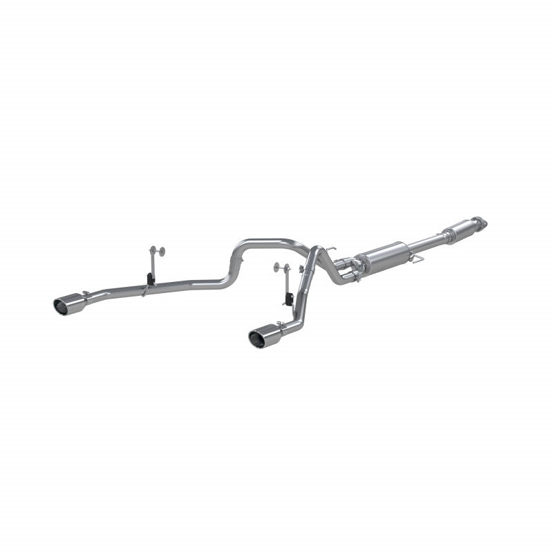 21-Up Ford F-150 T409 Stainless Steel 3 Inch Cat-Back 2.5 Inch Dual Split Rear Exhaust System MBRP S5215409