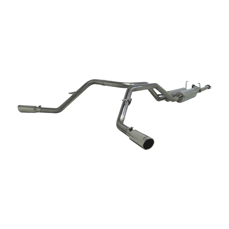 Cat Back Exhaust System Dual Side Exit T409 Stainless Steel For 07-08 Toyota Tundra 4.7/5.7L V8, DC-Std. and CM Short Bed 09-09 Toyota Tundra 4.7L, EC-Std. and SB/Crew Cab/Short Bed MBRP S5306409